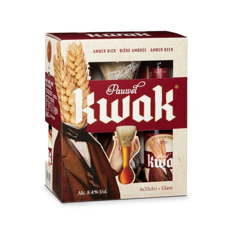 Kwak Coffret 4 bouteilles 1,32 L 8,4% Vol. + 1 verre