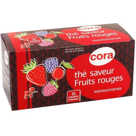 Cora thé saveur fruits rouges 25 sachets 40g