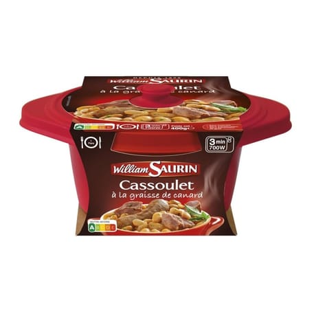 William saurin cocotte cassoulet à la graisse d'oie - plat micro-ondes 400g