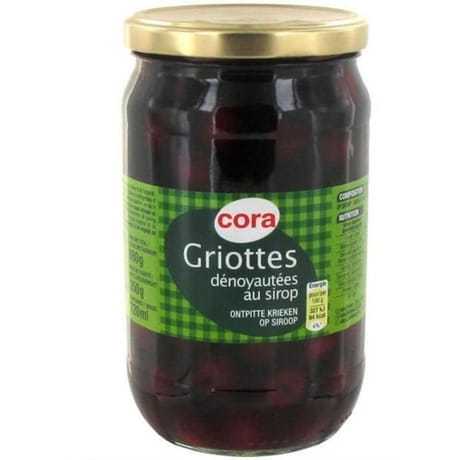 Cora griottes denoyautées au sirop 350g