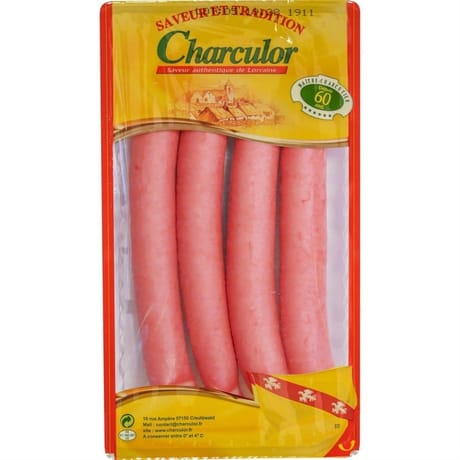 Charculor Saucisse de strasbourg x4 300g