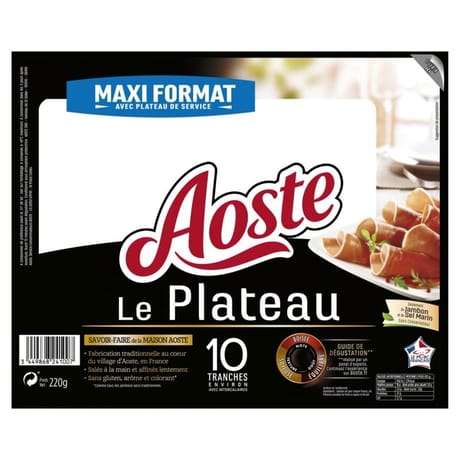 Aoste jambon plateau 10 tranches 220g