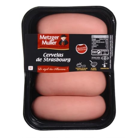 Metzger Muller Cervelas de Strasbourg supérieure x4 400g