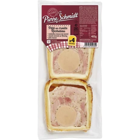 Pierre schmidt pâté en croûte Richelieu 4 tranches 400g