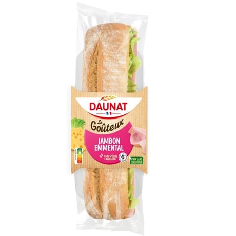 Daunat Baguette Le Goûteux jambon emmental 220g