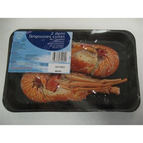 2 demi langoustes cuites des Caraïbes 350g