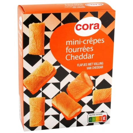 Cora mini-crêpes fourrées cheddar 65g