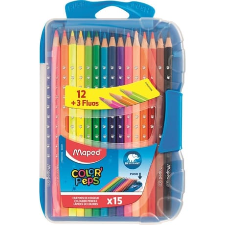 Maped 15 crayons de couleur color'peps boîte plastique