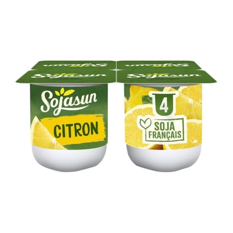 Sojasun spécialité au soja fermentée sucrée au citron 4x100 g