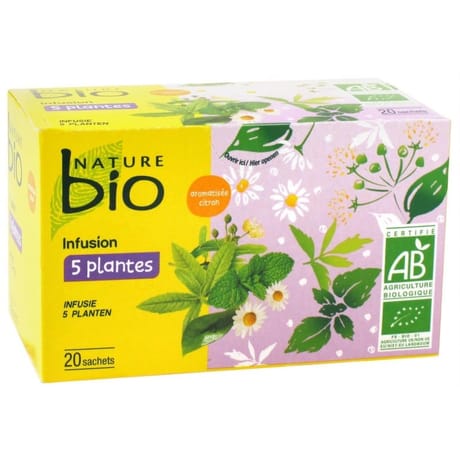 Nature bio infusion 5 plantes 20 sachets 30g
