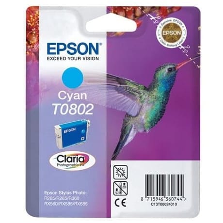 Epson cartouche d'encre cyan T0802