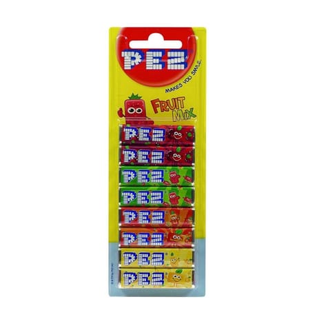 Pez Blister de 8 recharges fruits 68g