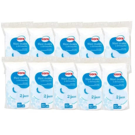 Cora coton maxi ovales à démaquiller lot de 10 x 40