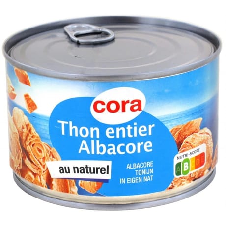 Cora thon entier albacore au naturel  280g