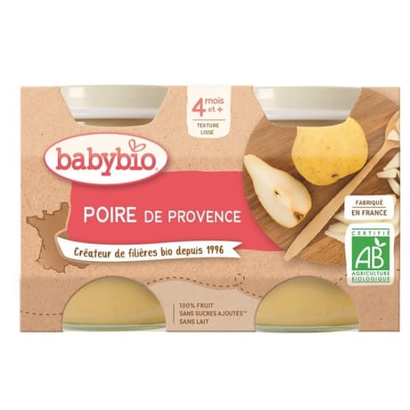 Babybio  pot poire sans gluten dès 4 mois 2x130g