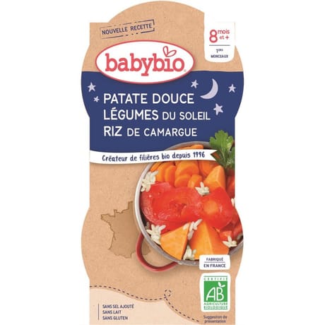 Babybio bonne nuit patates douces sans gluten dès 8 mois 400g