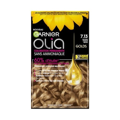 Olia coloration capillaire 7.13 blond foncé beige
