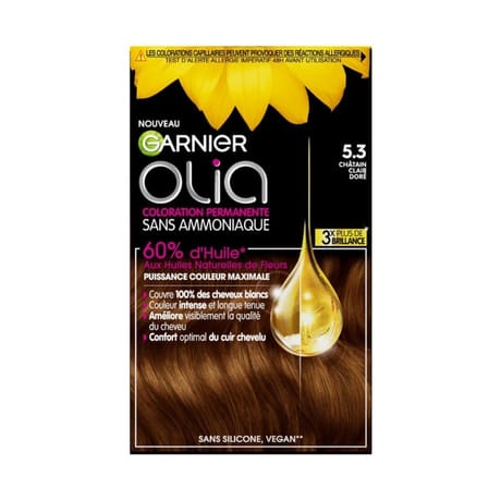 Olia coloration permanente sans ammoniaque 5.3 châtain clair doré