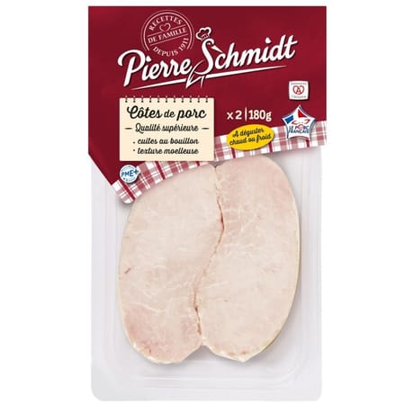 Pierre schmidt 2 côtes de porc cuites au bouillon 180g