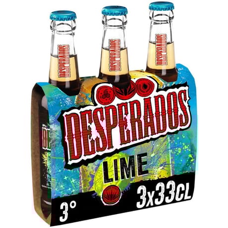 Desperados lime bière aromatisée téquila citron, citron vert, cactus 3x33cl 3%vol