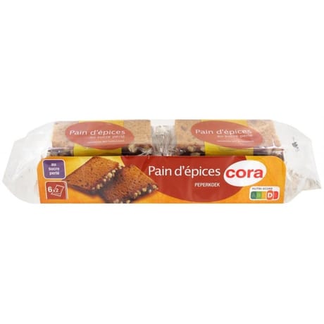 Cora pain d'épices au sucre perlé 6x2 tranches 240g