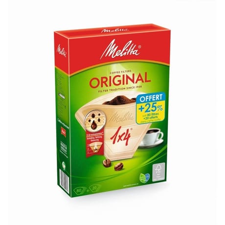 Melitta filtres x80 1x4 fsc brun + 25% offert