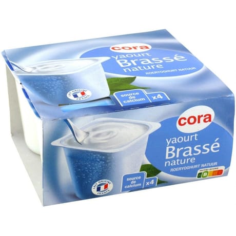 Cora yaourt brassé nature 4x125g