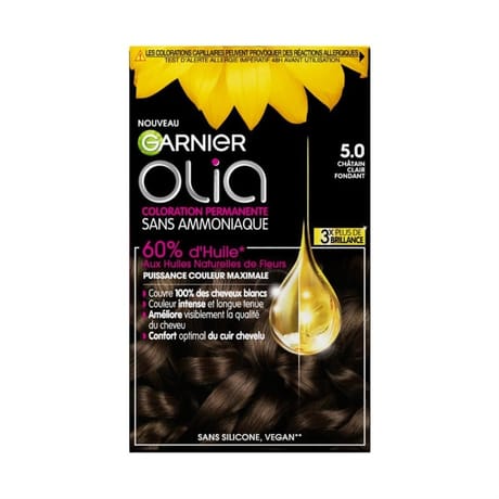 Olia coloration permanente sans ammoniaque 5.0 châtain clair fondant