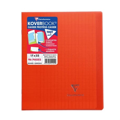 Clairefontaine kover book 17x22 cm seyes rouge eclair translucide