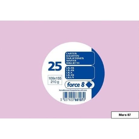 Clairefontaine 25 cartes 10.9x15.5 lilas 210 grammes sous film
