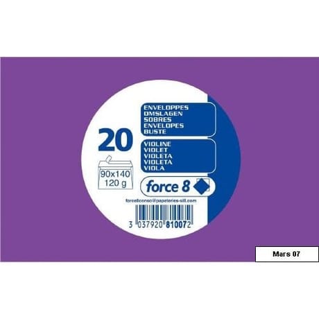 Clairefontaine 20 enveloppes de visite violine 9x14 cm auto-adhésives 120 grammes