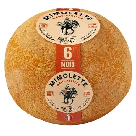 Mimolette française 1/2 vieille 6 mois d'affinage au lait pasteurisé de vache - Isigny Ste mère