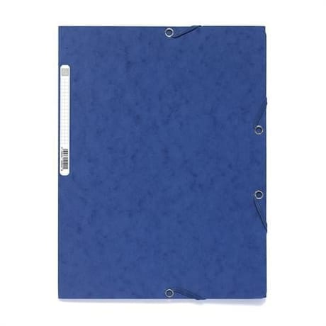 Exacompta chemise élastique 3 rabats carte lustrée bleu
