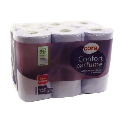 Cora papier toilette 3 plis floral x12