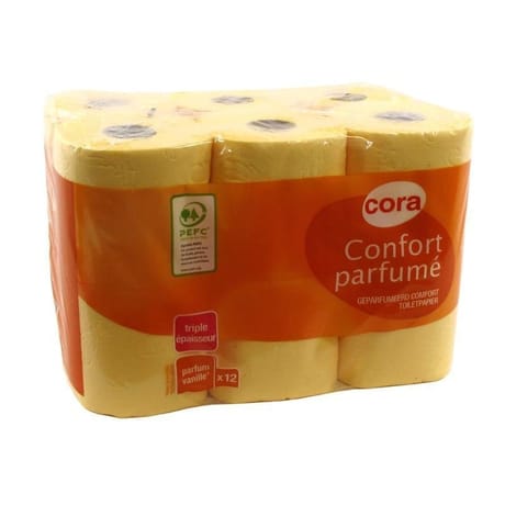 Cora papier toilette 3 plis vanille x12