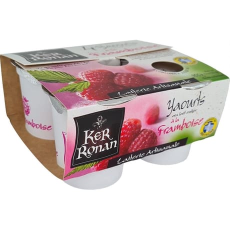 KER RONAN Yaourts brassés framboise 4x125g