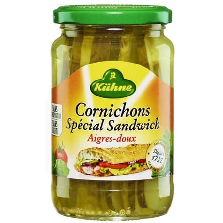 Kuhne cornichons aigres-doux spécial sandwich 185g