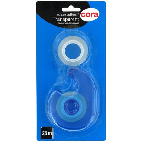 Cora devidoir avec un ruban adhesif transparent 25m + une recharge