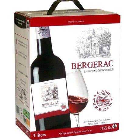 L'âme du terroir Bergerac rouge  poche 3 litres 12.5% Vol.