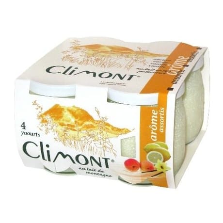 Climont yaourt aromatisé panaché 4x125g
