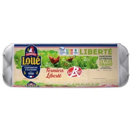 Loué 12 oeufs fermiers de poules élevées en liberté label rouge