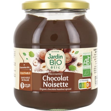 Jardin bio etic pate à tartiner noisette cacao 750g