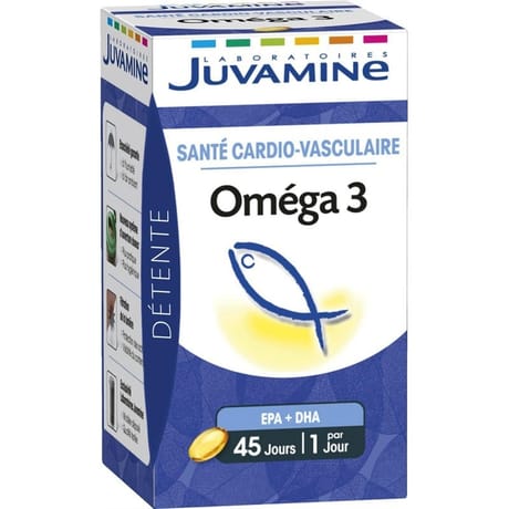 Juvamine 45 capsules phyto oméga 3 formule + concentré santé cardio-vasculaire 27g