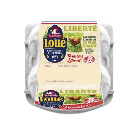 Loué 4 oeufs fermiers de poules élevées en liberté label rouge gros