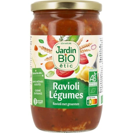 Jardin bio raviolis aux légumes bio 675g