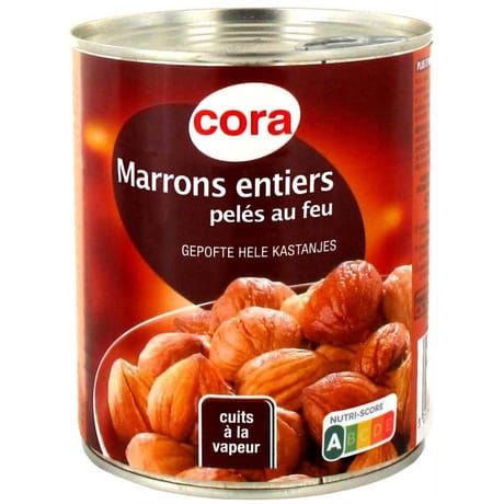 Cora marrons entiers pelés au feu 4/4 510g