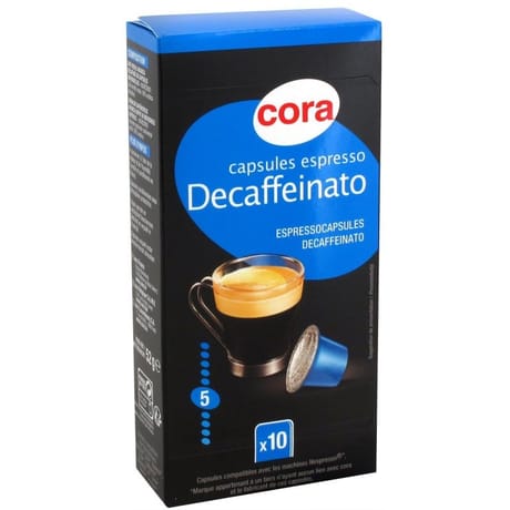 Cora capsules espresso décaféininato x10 52g