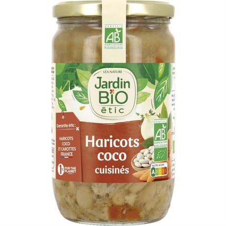 Jardin bio Etic haricots coco cuisinés bio 680g