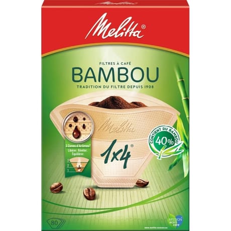 Melitta filtres 1X4 bambou x80