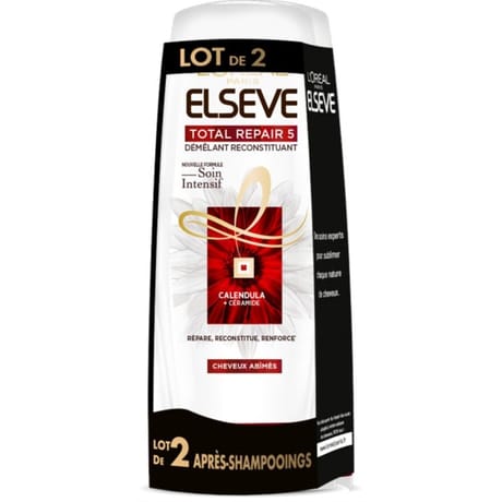 Elseve après-shampooing total repair 5 soin crème reconstituant 2x200ml